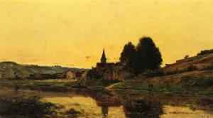 A Village near Bonnieres by Hippolyte Camille Delpy - Oil Painting Reproduction