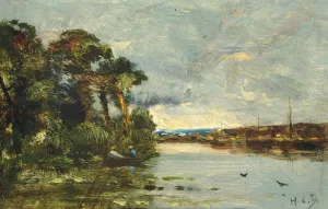 Canal De Pantin by Hippolyte Camille Delpy Oil Painting