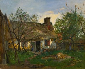 La Chaumiere a Berneval by Hippolyte Camille Delpy Oil Painting