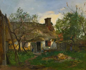 La Chaumiere a Berneval by Hippolyte Camille Delpy Oil Painting