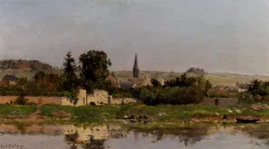 Lavandieres Au Bord De L'Eau by Hippolyte Camille Delpy Oil Painting