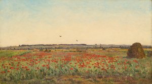Le champ de coquelicot Oil painting by Hippolyte Camille Delpy