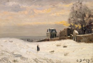 Neige a Montmartre Oil painting by Hippolyte Camille Delpy