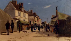 Rue Pavoisee a Dieppe by Hippolyte Camille Delpy Oil Painting