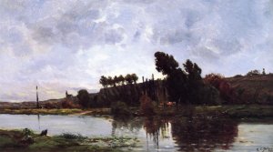 The Banks of a River Oil painting by Hippolyte Camille Delpy