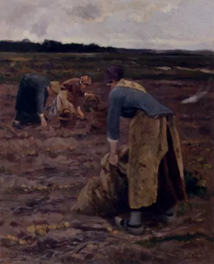 The Potato Gatherers painting by Hippolyte Camille Delpy