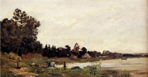 Washerwomen in a River Landscape