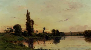 Washerwomen on a Riverbank painting by Hippolyte Camille Delpy