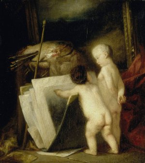 De kleine kunstliefhebbers by Hippolyte Michaud Oil Painting