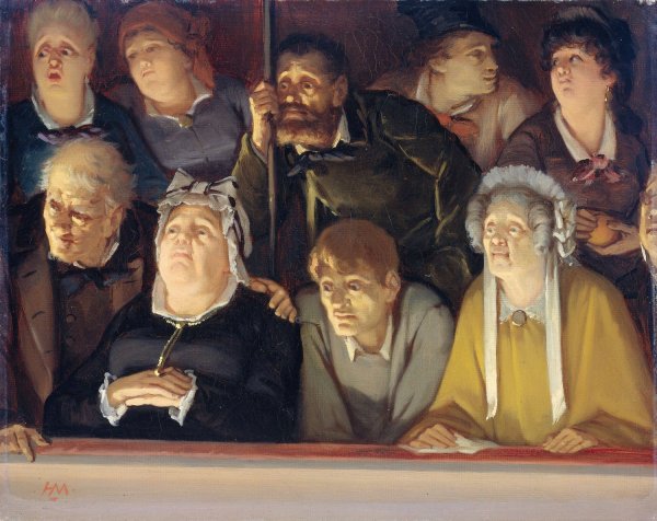 Main Product Photo of Theaterpubliek  Painting by Hippolyte Michaud