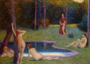 Bathers in the Evening Oil painting by Hippolyte Petitjean