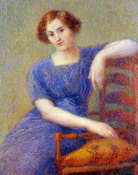 Main Product Photo of Young Woman in an Armchair Painting by Hippolyte Petitjean