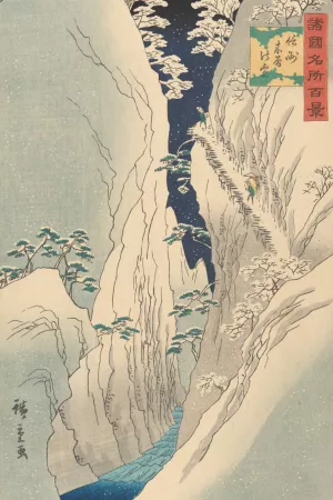 The Kiso Gorge in Snow, Shinano Province by Hiroshige Ii Oil Painting