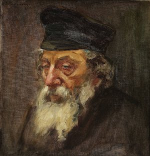 Head of a Jew by Samuel Hirszenberg Oil Painting