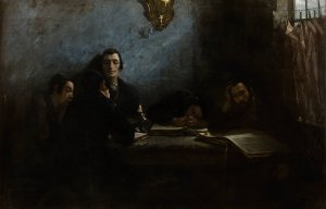 School of Talmudists by Samuel Hirszenberg Oil Painting