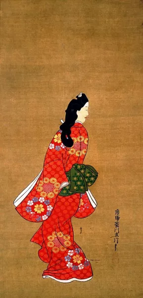 Beauty Looking Back by Hishikawa Moronobu Oil Painting