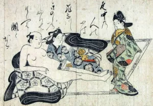 Shunga painting by Hishikawa Moronobu
