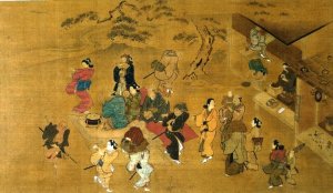 Spring Dance Scene by Hishikawa Moronobu Oil Painting