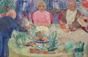 Breakfast Table; Unfinished by Hjalmar Hagelstam Oil Painting