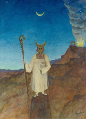 The Horned Moses Oil painting by Hjalmar Soderberg