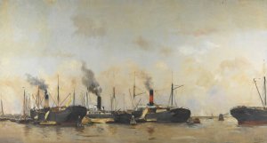 View of the Houthaven by Hobbe Smith Oil Painting