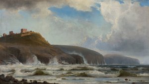 The coast south of Hammershus by Holger Drachmann Oil Painting