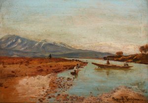 Theme from Norway Oil painting by Holger Hvitfeldt Jerichau