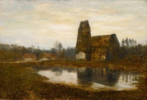 Criqueboeuf Church, Normandy by Homer Dodge Martin Oil Painting