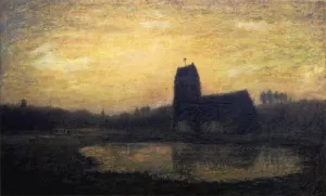 Criqueboeuf Church Oil painting by Homer Dodge Martin