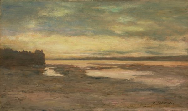 Main Product Photo of Evening On The Thames  Painting by Homer Dodge Martin