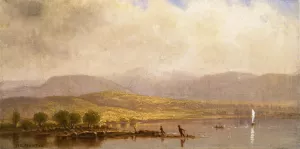 Landscape with Fisherman by Homer Dodge Martin - Oil Painting Reproduction