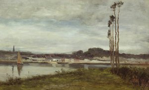 On the Seine by Homer Dodge Martin Oil Painting