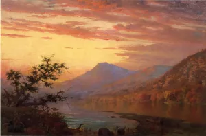 Sunset, Adirondack Lake Oil painting by Homer Dodge Martin
