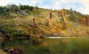 The Iron Mine, Port Henry, New York by Homer Dodge Martin Oil Painting