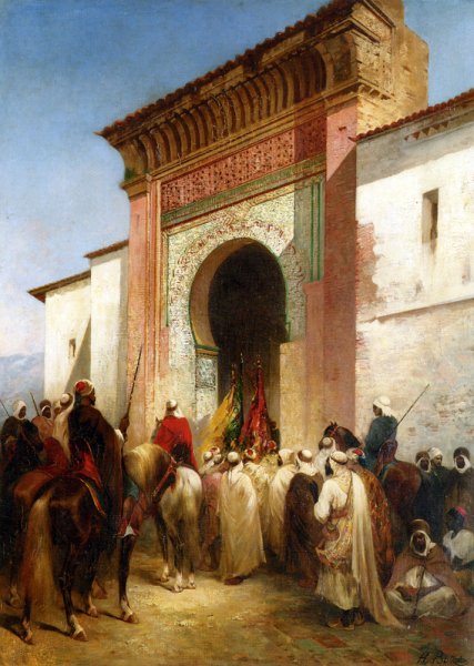 Main Product Photo of At The Gateway Painting by Honore Boze
