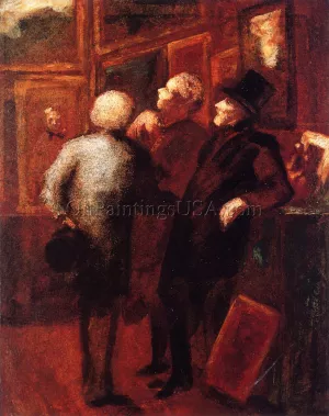 Art Lovers by Honore Daumier - Oil Painting Reproduction