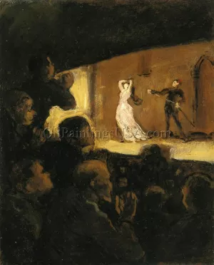 At the Theater by Honore Daumier - Oil Painting Reproduction