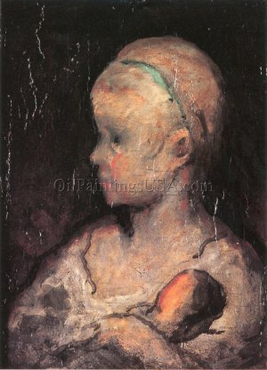 Child with Doll by Honore Daumier Oil Painting
