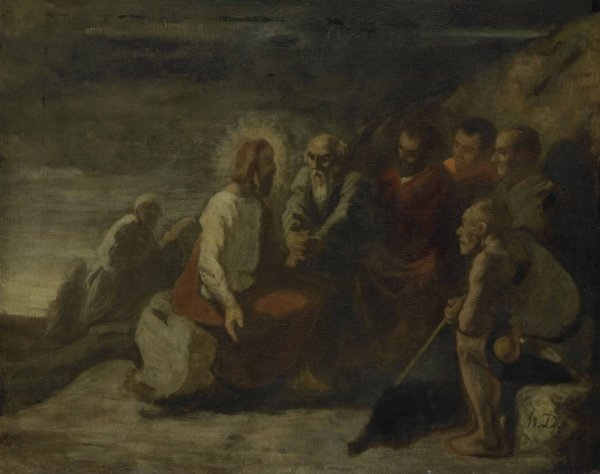 Main Product Photo of Christ and his Disciples  Painting by Honore Daumier