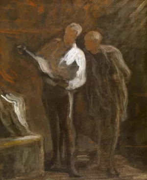 Collectors of prints by Honore Daumier Oil Painting