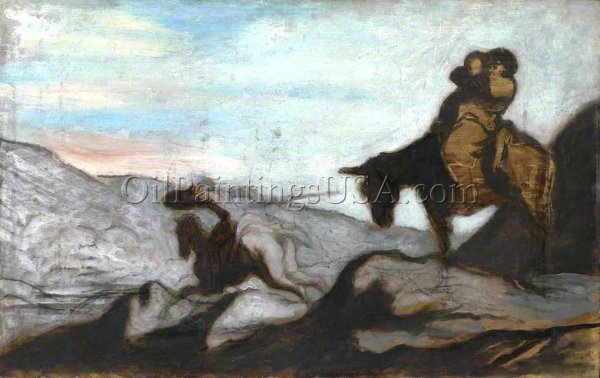 Main Product Photo of Don Quixote and Sancho Panzo Painting by Honore Daumier