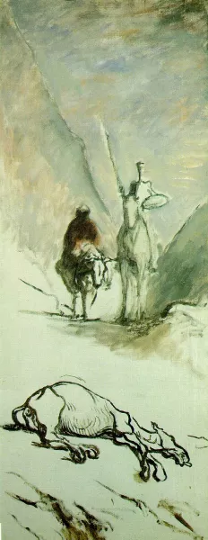 Don Quixote and the Dead Mule by Honore Daumier Oil Painting