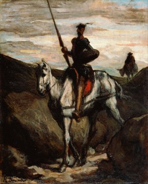 Don Quixote in the Mountains by Honore Daumier Oil Painting