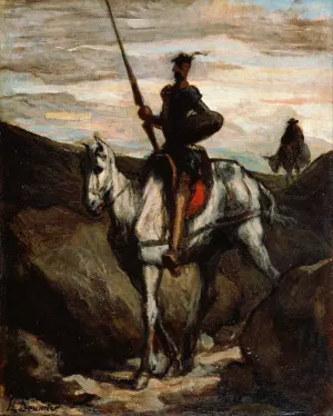Don Quixote in the Mountains by Honore Daumier Oil Painting