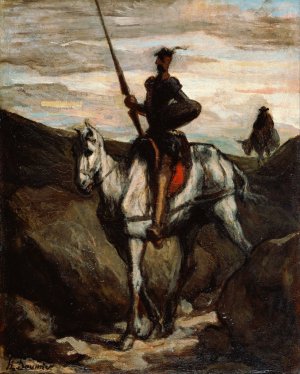 Don Quixote in the Mountains by Honore Daumier Oil Painting