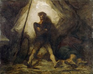 Don Quixote's Vigil by Honore Daumier Oil Painting