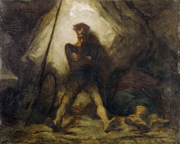 Main Product Photo of Don Quixote's Vigil  Painting by Honore Daumier