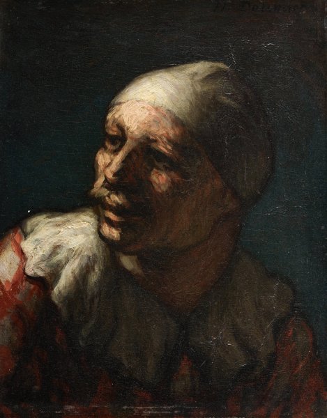 Main Product Photo of Head of Pasquin  Painting by Honore Daumier