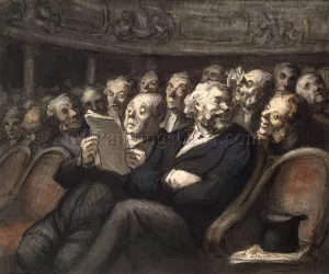 Intermission at the Comedie Francaise by Honore Daumier - Oil Painting Reproduction