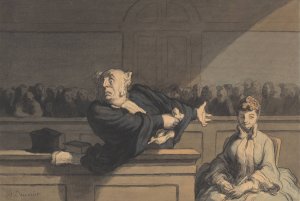 Le Defenseur by Honore Daumier Oil Painting